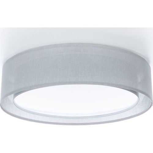 Plafonnier Tissu Double Couche Lumière Douce Et Uniforme D. 50 Cm - H16 Cm Gris