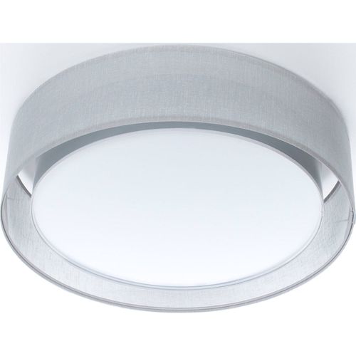 Plafonnier Tissu Double Couche Lumière Douce Et Uniforme D. 50 Cm - H16 Cm Gris