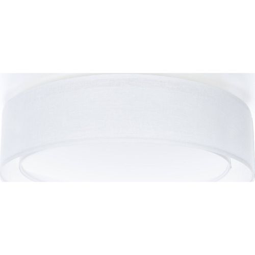 Plafonnier Tissu Double Couche Lumière Douce Effet Uniforme D. 50 Cm - H16 Cm Blanc