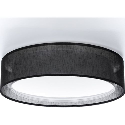 Plafonnier Double Tissu Lumière Douce Pour Intérieur Moderne D. 50 Cm - H16 Cm Noir