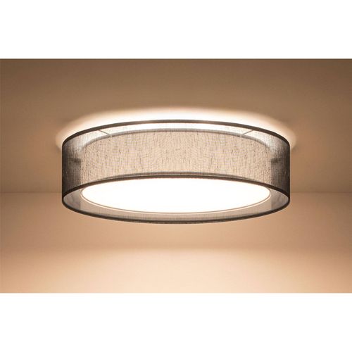 Plafonnier Double Tissu Lumière Douce Pour Intérieur Moderne D. 50 Cm - H16 Cm Noir