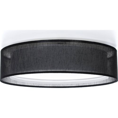 Plafonnier Double Tissu Lumière Douce Pour Intérieur Moderne D. 50 Cm - H16 Cm Noir