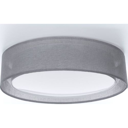 Plafonnier Double Tissu Diffusion Douce Lumière Ambiance Chaleureuse D. 60 Cm - H16 Cm Gris