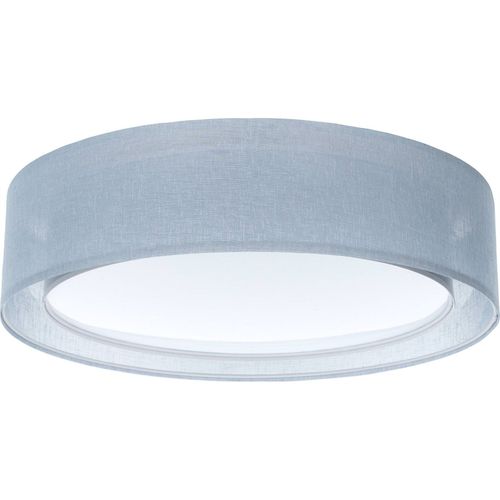 Plafonnier Double Tissu Lumière Douce Pour Salon Contemporain D. 50 Cm - H16 Cm Bleu