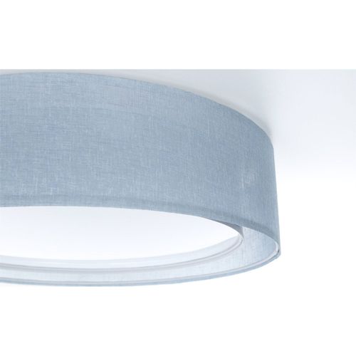Plafonnier Double Tissu Lumière Douce Pour Salon Contemporain D. 50 Cm - H16 Cm Bleu