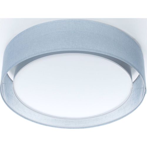 Plafonnier Double Tissu Lumière Douce Pour Salon Contemporain D. 50 Cm - H16 Cm Bleu