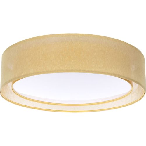 Plafonnier Tissu Double Couche Lumière Douce Effet Uniforme D. 60 Cm - H16 Cm Beige