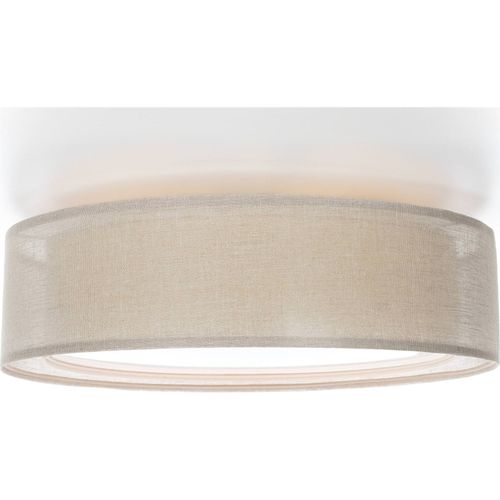 Plafonnier Double Tissu Lumière Douce Effet Uniforme Élégant D. 50 Cm - H16 Cm Beige