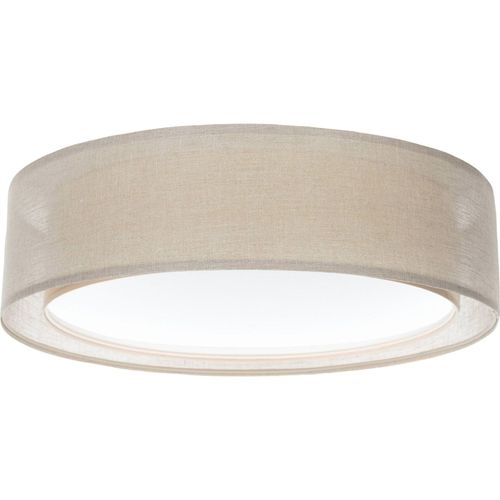 Plafonnier Double Tissu Lumière Douce Effet Uniforme Élégant D. 50 Cm - H16 Cm Beige