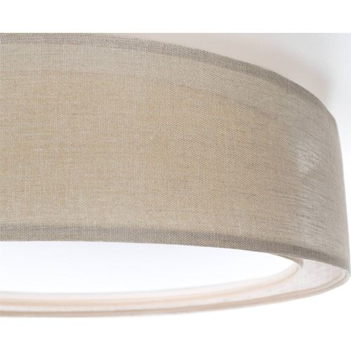 Plafonnier Double Tissu Lumière Douce Effet Uniforme Élégant D. 50 Cm - H16 Cm Beige
