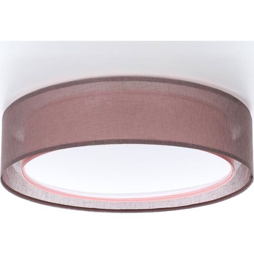 Plafonnier Double Tissu Effet Lumière Douce Ambiance Chaleureuse D. 50 Cm - H16 Cm Rose