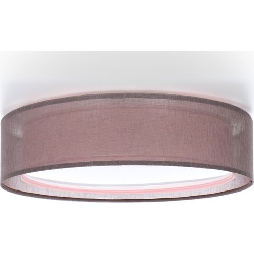 Plafonnier Double Tissu Effet Lumière Douce Ambiance Chaleureuse D. 50 Cm - H16 Cm Rose