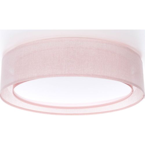 Plafonnier Tissu Double Couche Lumière Douce Et Diffuse Élégante D. 50 Cm - H16 Cm Rose
