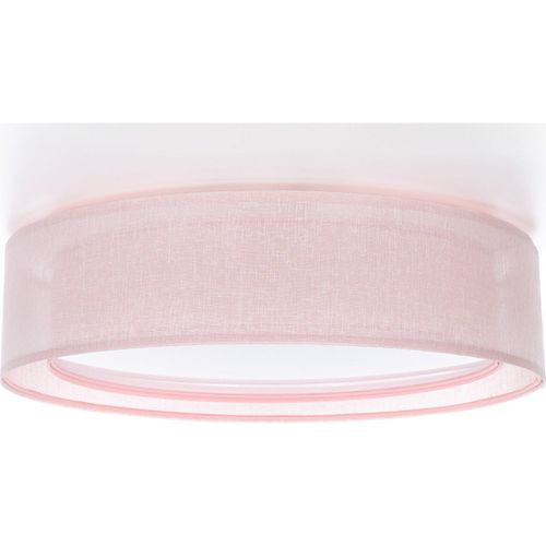 Plafonnier Tissu Double Couche Lumière Douce Et Diffuse Élégante D. 50 Cm - H16 Cm Rose