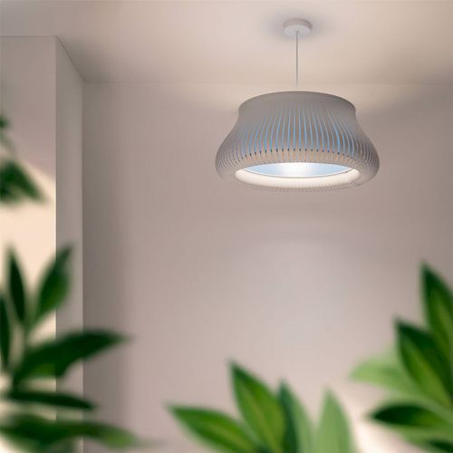 Suspension Design Forme Originale Blanc Lumière Ajustable Salon D. 45 Cm Blanc