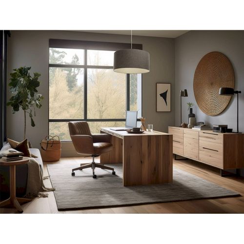 Suspension Tissu Boho Élégant Lumière Douce Ajustable Salon D. 50 Cm - H25 Cm Beige