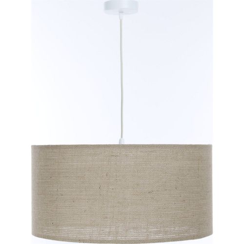Suspension Boho Élégant En Chanvre Naturel Réglable Style Doux D. 60 Cm - H30 Cm Beige