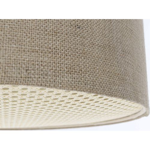 Suspension Bohème Élégante En Chanvre Naturel Et Rotin Tressé D. 50 Cm - H25 Cm Beige