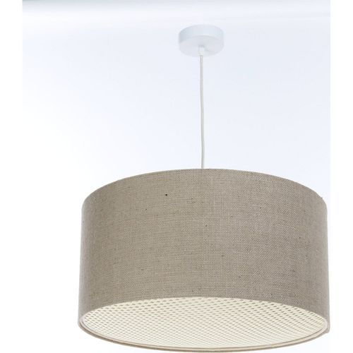 Suspension Bohème Élégante En Chanvre Naturel Et Rotin Tressé D. 60 Cm - H30 Cm Beige