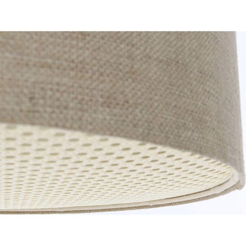 Suspension Bohème Élégante En Chanvre Naturel Et Rotin Tressé D. 60 Cm - H30 Cm Beige