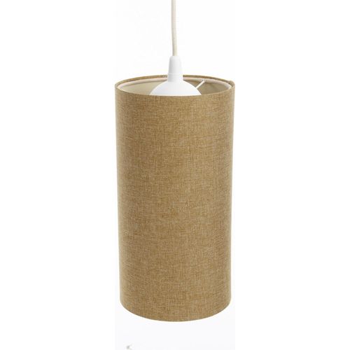 Suspension Bohème En Lin Naturel Effet Rotin Ambiance Chaleureuse D. 15 Cm - H30 Cm Beige