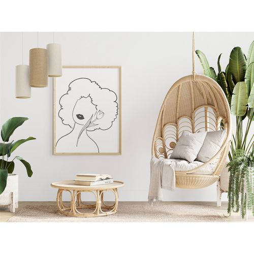 Suspension Bohème En Lin Naturel Effet Rotin Ambiance Chaleureuse D. 15 Cm - H30 Cm Beige