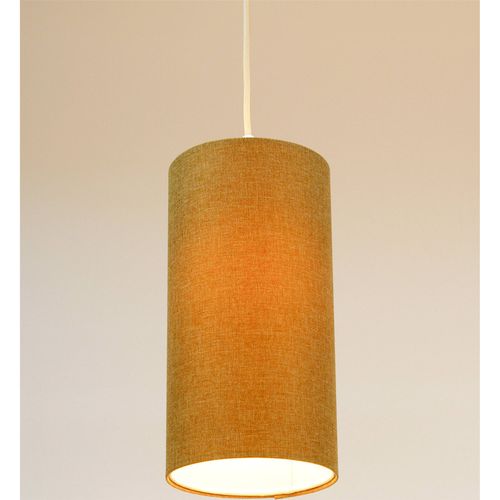 Suspension Bohème En Lin Naturel Effet Rotin Ambiance Chaleureuse D. 15 Cm - H30 Cm Beige