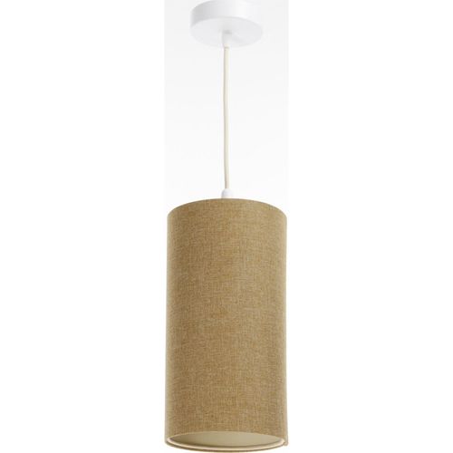Suspension Bohème En Lin Naturel Effet Rotin Ambiance Chaleureuse D. 15 Cm - H30 Cm Beige