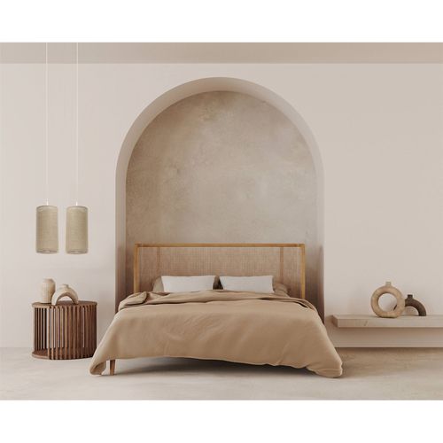 Suspension Bohème En Lin Naturel Effet Rotin Ambiance Chaleureuse