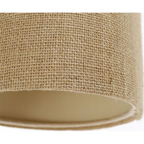 Suspension Bohème En Lin Naturel Effet Rotin Ambiance Chaleureuse D. 15 Cm - H30 Cm Beige