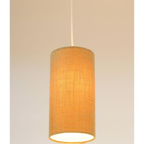 Suspension Bohème En Lin Naturel Effet Rotin Ambiance Chaleureuse D. 15 Cm - H30 Cm Beige