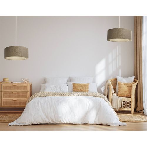 Suspension Tissu Boho Élégant Lumière Douce Pour Salon Ou Chambre D. 60 Cm - H20 Cm Beige