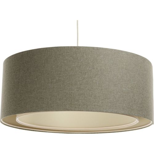 Suspension Boho Élégant En Tissu Structuré Pour Salon Ou Chambre D. 40 Cm - H20 Cm Beige