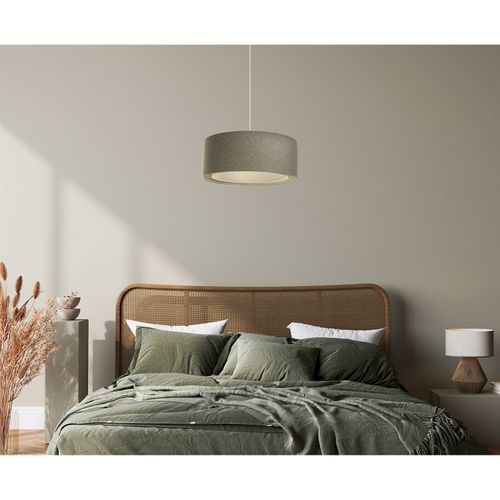 Suspension Boho Élégant En Tissu Structuré Pour Salon Ou Chambre D. 60 Cm - H20 Cm Beige