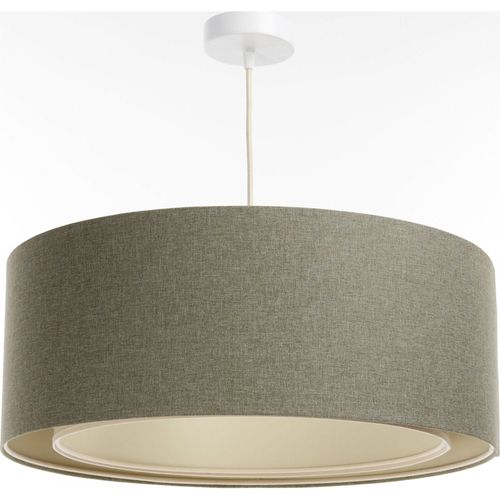 Suspension Boho Élégant En Tissu Structuré Pour Salon Ou Chambre D. 60 Cm - H20 Cm Beige