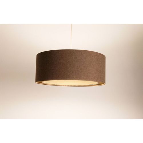 Suspension Bohème Élégante Tissu Et Rotin Lumière Douce D. 60 Cm - H20 Cm Beige