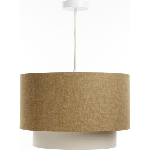 Suspension Boho Chic En Tissu Crème Réglable Ambiance Chaleureuse D. 40 Cm - H25 Cm Beige
