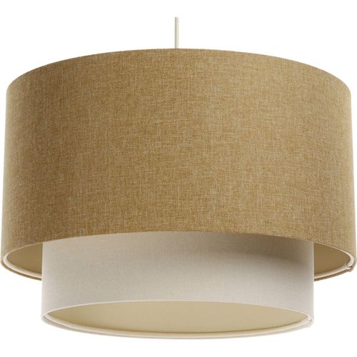 Suspension Boho Chic En Tissu Crème Réglable Ambiance Chaleureuse D. 40 Cm - H25 Cm Beige