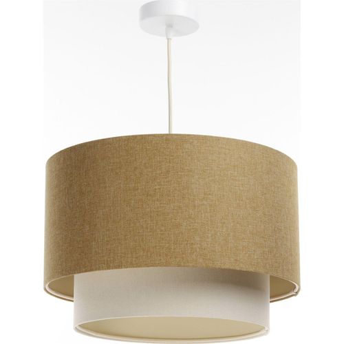 Suspension Boho Chic En Tissu Crème Réglable Ambiance Chaleureuse D. 60 Cm - H35 Cm Beige