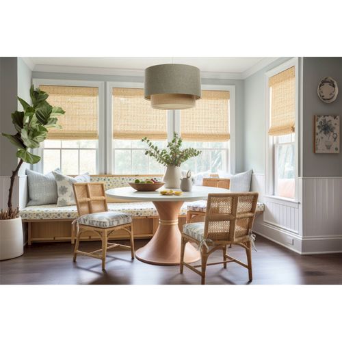 Suspension Boho Élégant Tissu Crème Ajustable Ambiance Chaleureuse D. 60 Cm - H35 Cm Beige