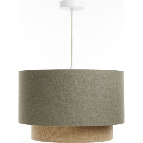 Suspension Boho Élégant Tissu Crème Ajustable Ambiance Chaleureuse D. 60 Cm - H35 Cm Beige