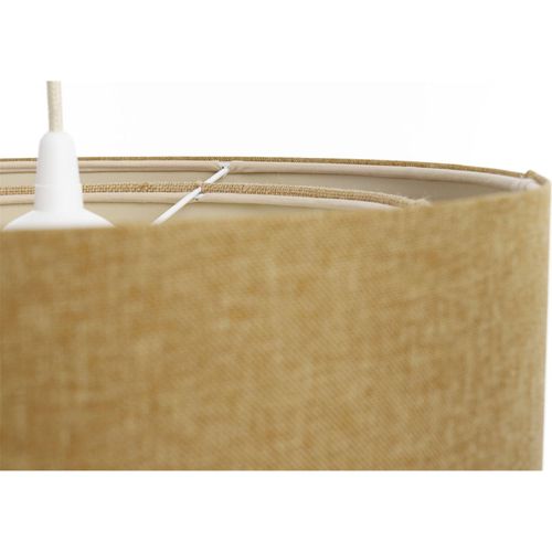 Suspension Boho Élégant Tissu Crème Ajustable Ambiance Chaleureuse D. 40 Cm - H25 Cm Beige