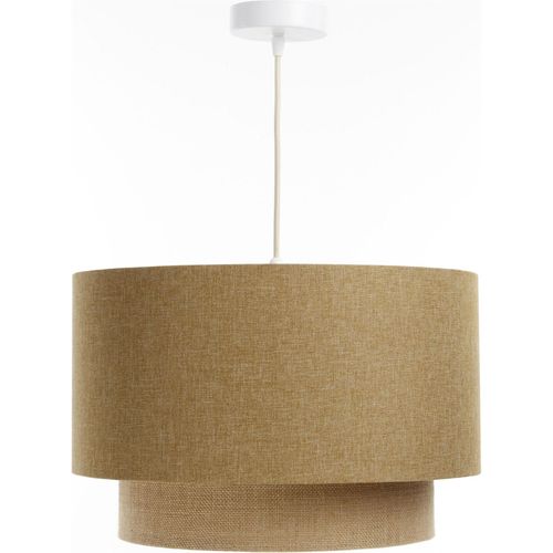 Suspension Boho Élégant Tissu Crème Ajustable Ambiance Chaleureuse D. 60 Cm - H35 Cm Beige