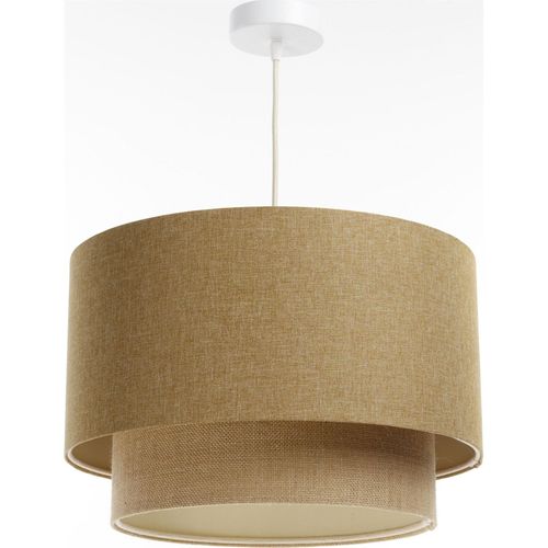 Suspension Boho Élégant Tissu Crème Ajustable Ambiance Chaleureuse D. 60 Cm - H35 Cm Beige