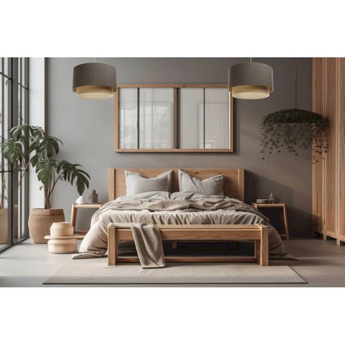 Suspension Tissu Boho Élégant Lumière Douce Ajustable Salon D. 60 Cm - H35 Cm Beige