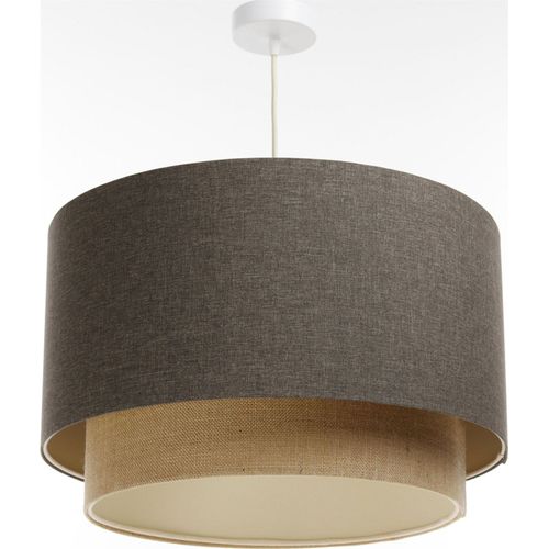 Suspension Tissu Boho Élégant Lumière Douce Ajustable Salon D. 60 Cm - H35 Cm Beige