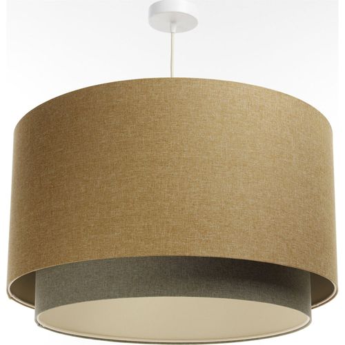 Suspension Boho Élégant Tissu Structuré Réglable Pour Salon Chic D. 40 Cm - H25 Cm Beige