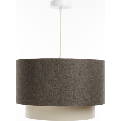 Suspension Boho Élégant Tissu Et Rotin Ambiance Chaleureuse D. 40 Cm - H25 Cm Beige