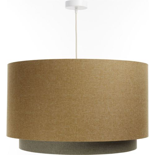 Suspension Boho Élégant En Tissu Et Rotin Pour Ambiance Chaleureuse D. 60 Cm - H35 Cm Beige