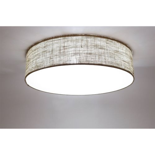 Plafonnier Tissu Boho Élégant Lumière Douce Compatible LED D. 40 Cm - H20 Cm Marron